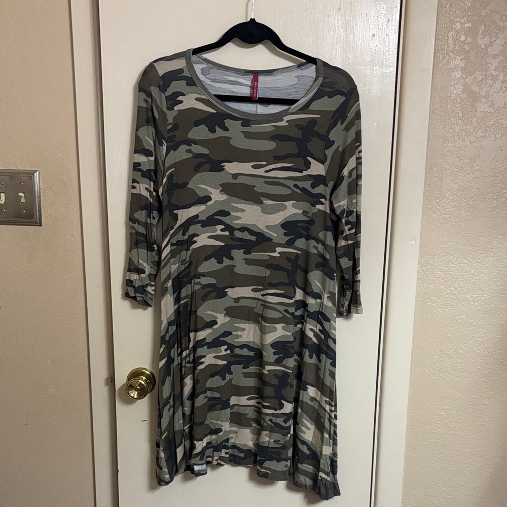 Camouflage Print Dress Tunic